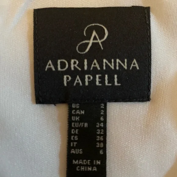 Adrianna Papell White Embroidered Cocktail Dress 2 NWT Elegant Formal Lace Stuns - Picture 7 of 8